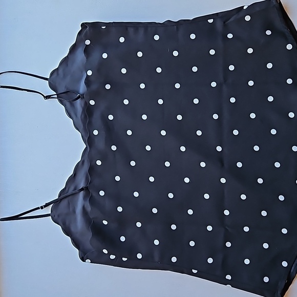 J. Crew Black and White Polka Dot Scalloped Tank 4 NWOT - Picture 5 of 8